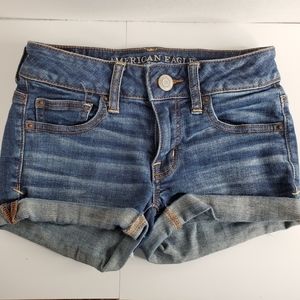 American Eagle Outfitters Denim Shorts Size 0 Womens Super Stretch
